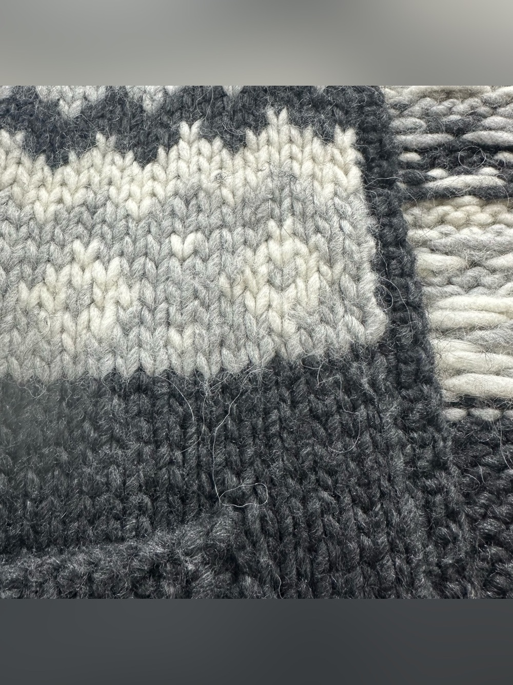 Madewell Open Front Sweater Vest Wool Blend Fair Isle Gray Black Alpaca Size L - Picture 9 of 14